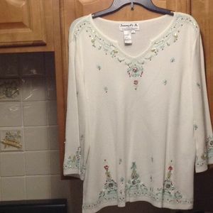 Embroidered Lightweight Sweater